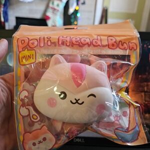 Poli Hamster Squishies Mini Head Bun Pink Squishy Bread Scented Soft Slow Rise